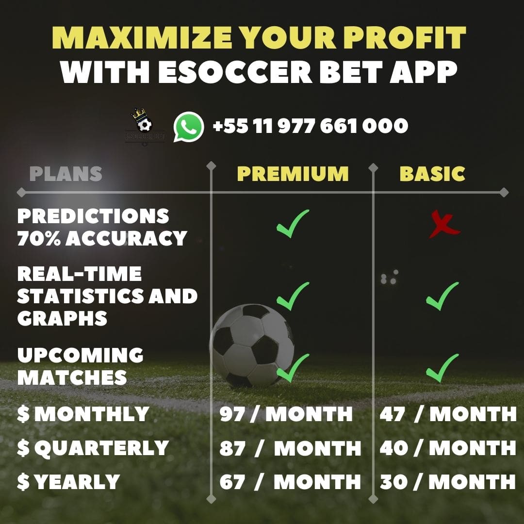 App with tips for efootball (fifa) at Bet365 with statistics and results